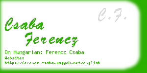 csaba ferencz business card